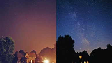 Como a poluição luminosa afeta o céu noturno?