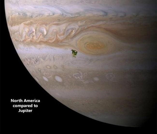 América do Norte comparada a Júpiter.